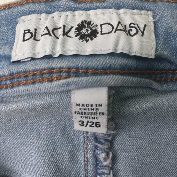 Black Daisy Floral Embroidered Straight Leg Jeans - Picture 3 of 11